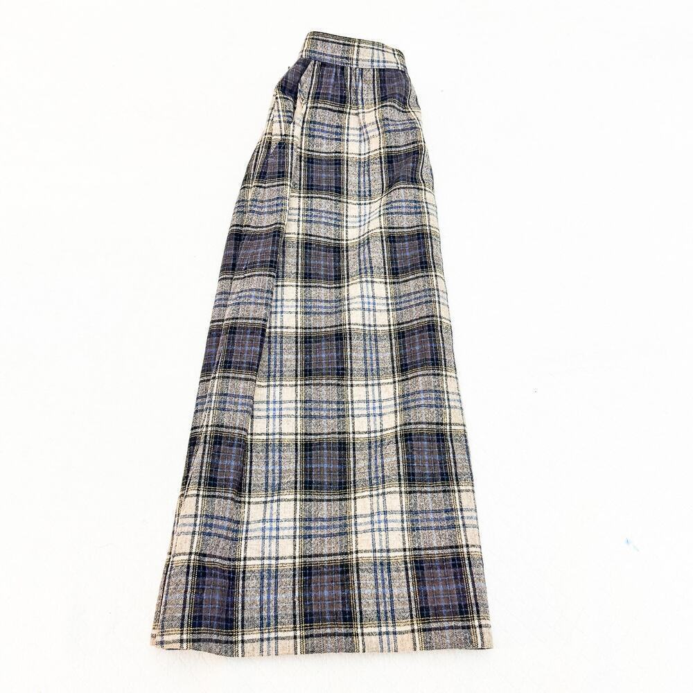 Pendleton Plaid Virgin Wool Patterned Cream Blue … - image 4